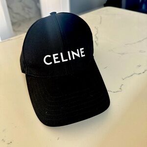 Celine Baseball Cap in Cotton Black